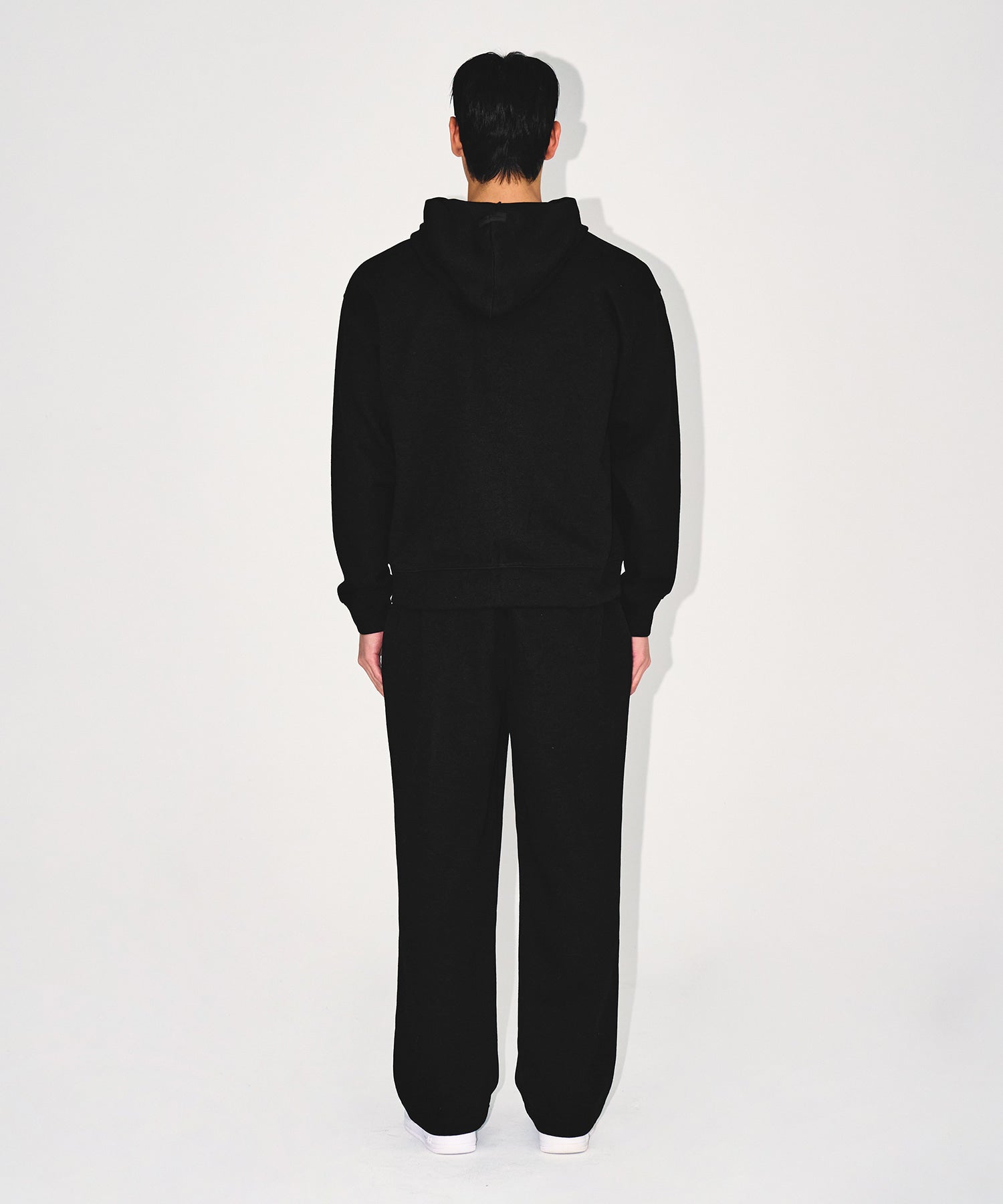【予約販売：ご注文より1～3週間後に発送予定】KNIT LIKE HOODIE ZIP UP [BLACK]