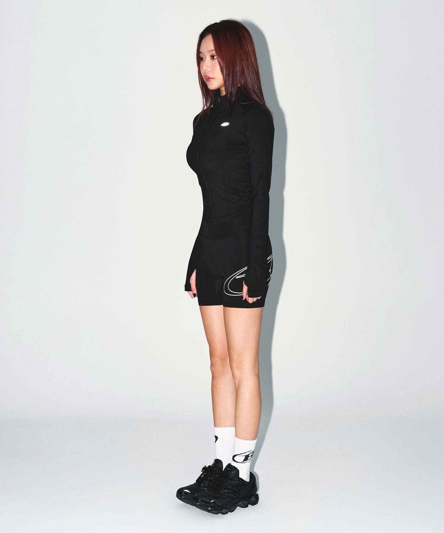 【予約販売：ご注文より1～3週間後に発送予定】W STROKE B 3.5 BIKER SHORTS [BLACK]